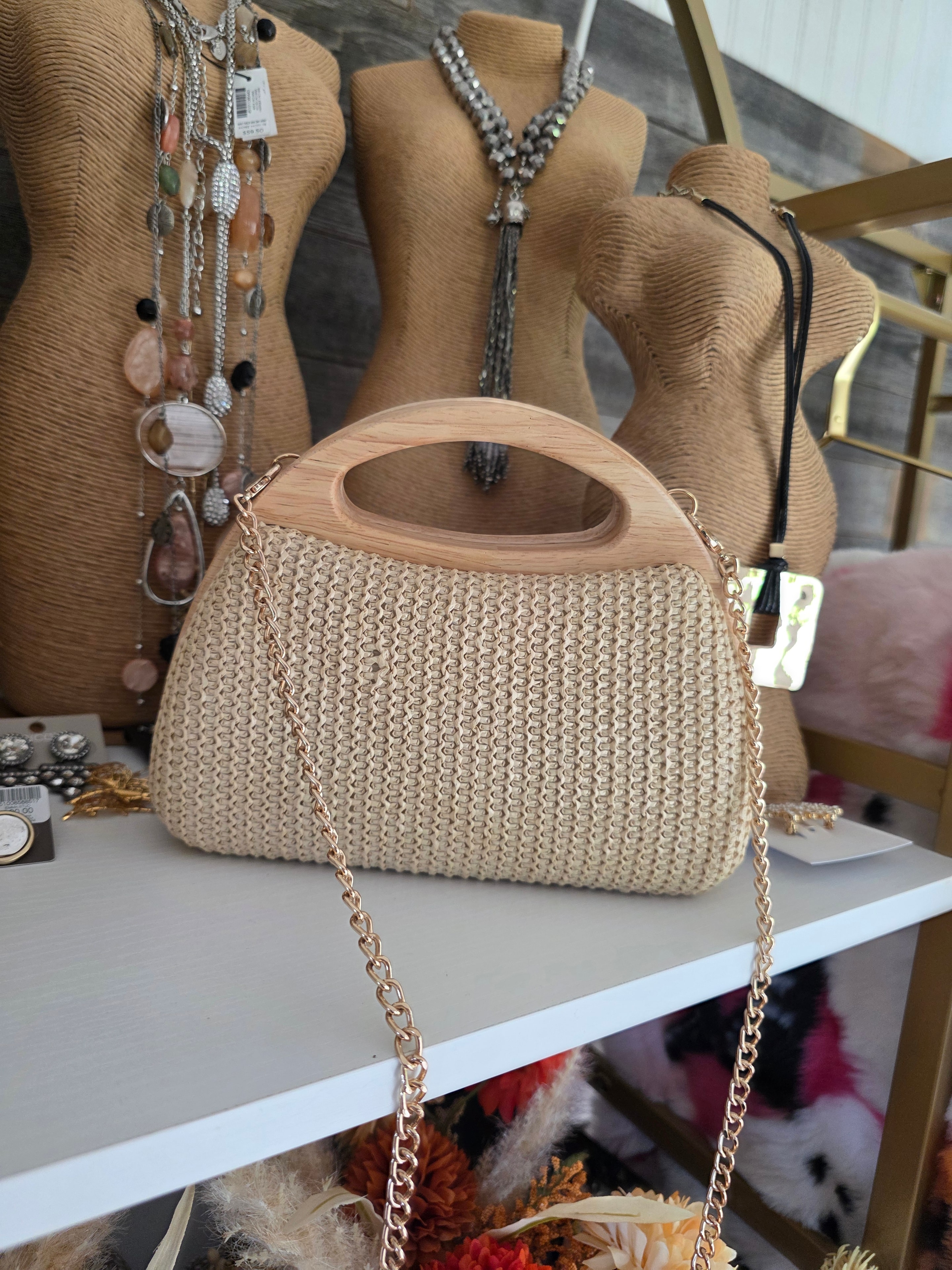 Haute Hippie Reversible Woven & Sequin Handbag